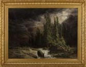 Orage Sur La Handeck by Alexandre Calame