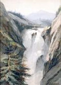 La Cascade. by Alexandre Calame