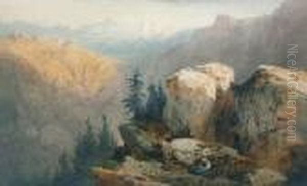 A View Of The Jungfrau by Alexandre Calame