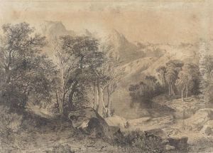 Berglandschaft Mit Kleinem See. by Alexandre Calame