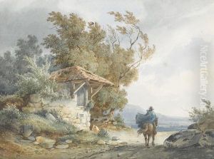 Wegkapelle Am Genfersee Mit Reiter