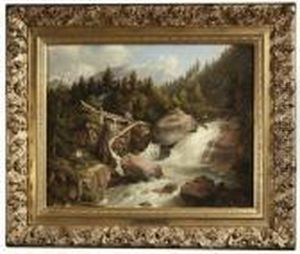 Muhle An Reissendem Fluss In Hochgebirgslandschaft