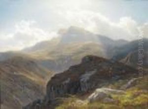 Sonnige Berglandschaft Mit Wolken. by Alexandre Calame