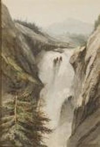 Une Chute D'eau by Alexandre Calame