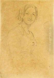 A young Italian woman, turned to the right