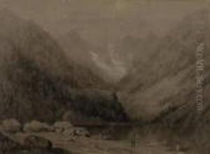 Mountain Lake. by Alexandre Calame