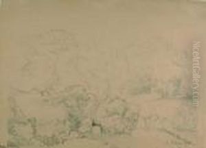 Felsige Landschaft Mit Bach. Felsige Landschaft Mit Bach.