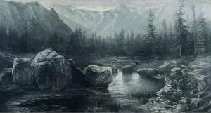 Souvenir De La Scheidegg (canton De Berne) by Alexandre Calame