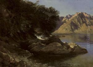 Bord De Lac, 1855-61 by Alexandre Calame