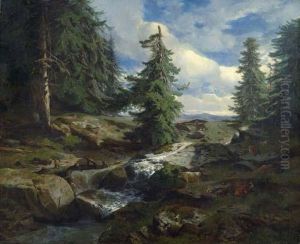 Gebirgslandschaft. 1858 - 1863. by Alexandre Calame