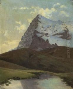 Der Grosse Eiger. by Alexandre Calame