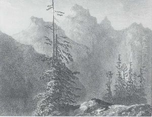 Berglandschaft Mit Tannen.