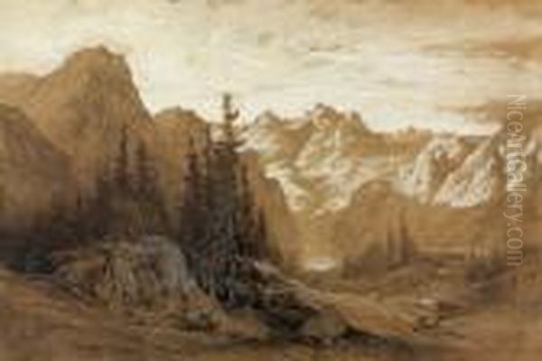 Gebirgslandschaft Mit See. - view 1