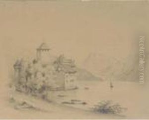 Chateau Chillon At The Lake Of Geneva by Alexandre Calame