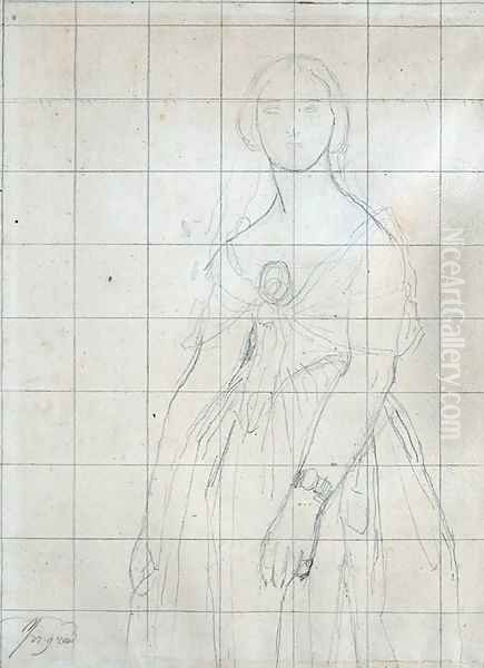 Study for the portrait of Madame Moitessier by Jean Auguste Dominique Ingres
