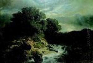 "chenes, Torrent". by Alexandre Calame