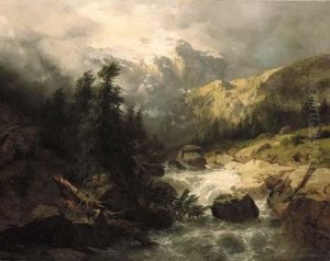 Souvenir De La Handeck by Alexandre Calame
