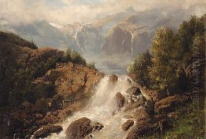 A Swiss Alpine Landscape by Alexandre Calame
