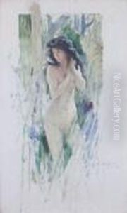 Femme Nue, La Main Dans Les Cheveux by Antoine Calbet