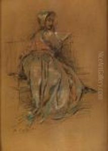 Lesende Frau Mit Hut Von Hinten by Antoine Calbet