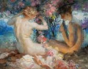 Baigneuse Et Pan Jouant De La Flute