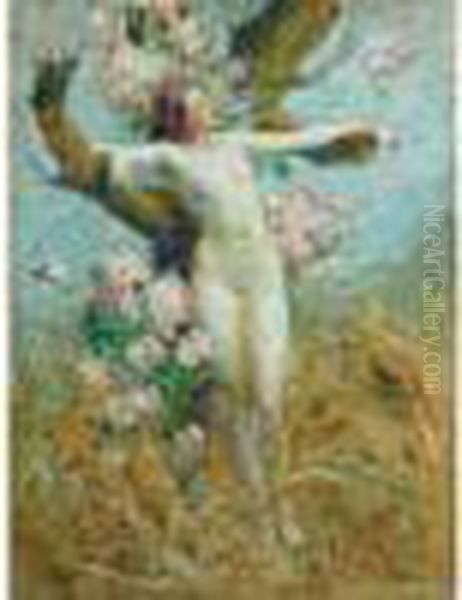 Baigneuse Aux Branches Fleuries - view 1