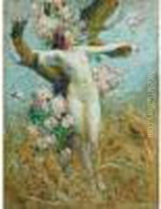 Baigneuse Aux Branches Fleuries