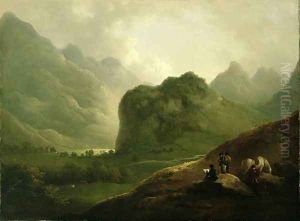 A Sketching Party in the Pass at Borrowdale by Julius Caesar Ibbetson