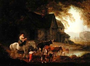 Herding Cattle by Julius Caesar Ibbetson