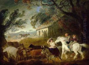 Rounding up before the Storm by Julius Caesar Ibbetson