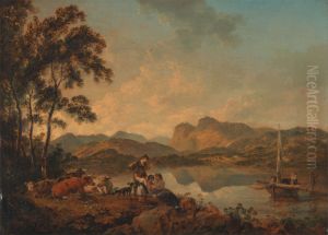 Langdale Pikes from Lowood by Julius Caesar Ibbetson