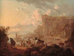 Les Contrebandiers, Flamborough Head, Yorkshire by Julius Caesar Ibbetson