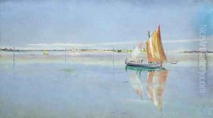 On the Lagoon Venice by John William Inchbold