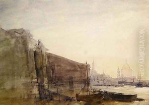 The Thames Early Morning Toward St Pauls