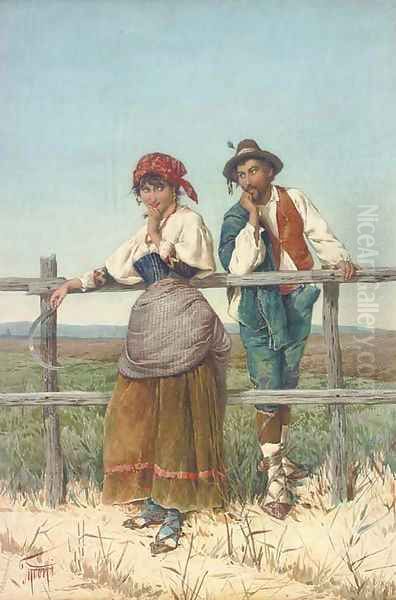 Courtship, the Roman Campagna - view 1