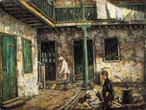 In the Courtyard by Wilson Henry Irvine