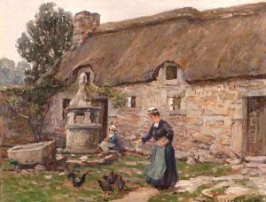 Feeding the Chickens by Wilson Henry Irvine