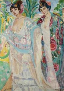 Spanish Ladies (Dos mujeres con manton) by Francisco (Paco) Gonzales de Iturrino