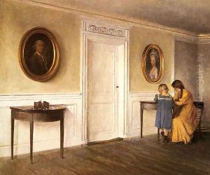 Two of the Artist's Daughters At Liselund by Peter Vilhelm Ilsted