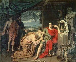 King Priam begging Achilles for the return of Hectors body by Alexander Ivanov