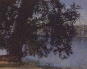 Tree in the Shade above the Water near Castel Gandolfo by Alexander Ivanov