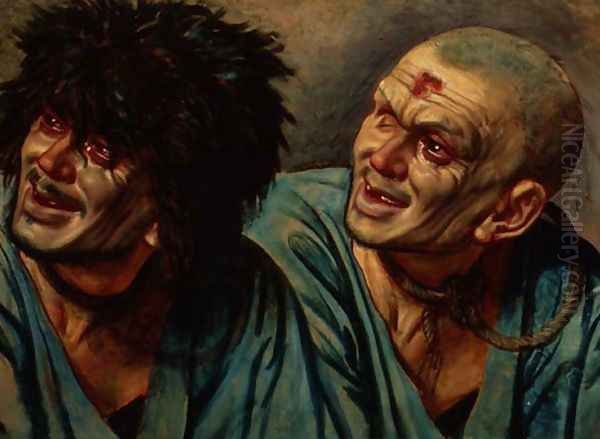 Two Versions of the Head of a Slave with a Rope around his Neck - view 1