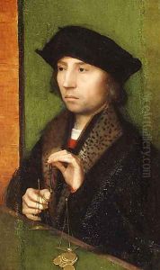 Man Weighing Gold 1515 by Adriaen Isenbrandt (Ysenbrandt)