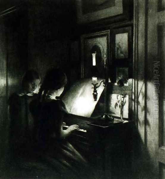 The girls at the piano - view 1