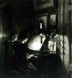 The girls at the piano by Peder Vilhelm Ilsted