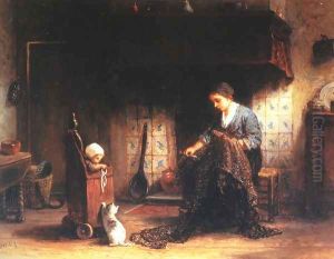 Mending The Nets by Jozef Israels