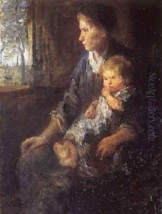 On Mothers Lap by Jozef Israels