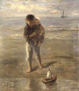 The Toy Boat by Jozef Israels