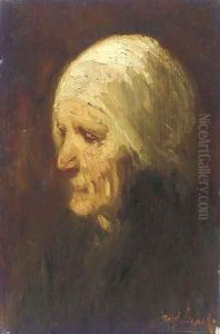 Oud vrouwtje by Jozef Israels