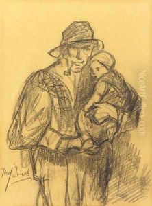 The proud father - a study by Jozef Israels